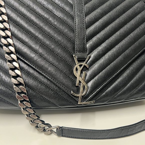 SOLD ON MERC YSL Yves Saint Laurent Large Matelasse Chevron College Bag - Picture 4 of 13